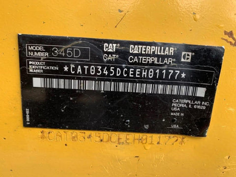 2012 Caterpillar 345D Excavator.