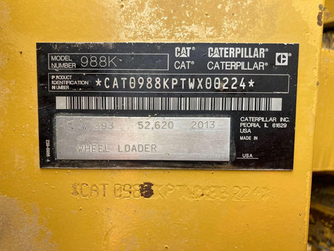 2013 Caterpillar 988K Wheel Loader