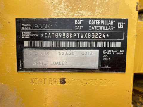 2013 Caterpillar 988K Wheel Loader
