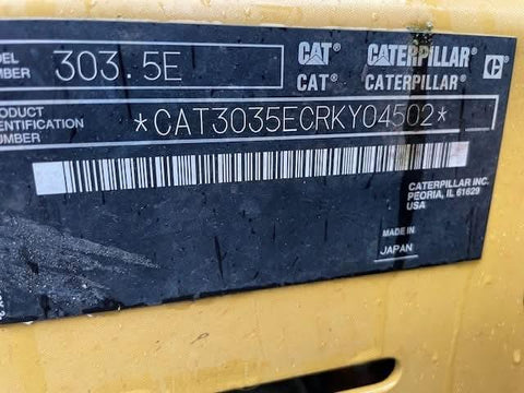 2014 Caterpillar 303.5 E Excavator.