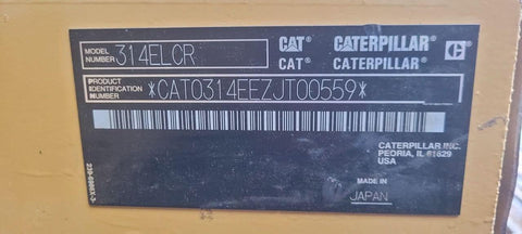 2014 Caterpillar 314E Excavator.