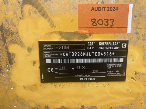 2017 Caterpillar 926M HL Wheel Loader