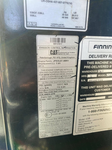 2019 Caterpillar 538 Forestry Excavator