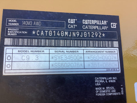2019 Caterpillar 140M3 Motor Grader