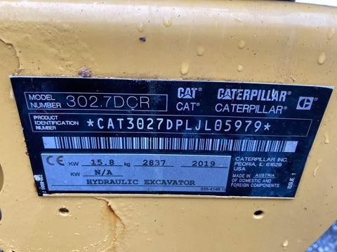 2019 Caterpillar 302.7D CAB Excavator