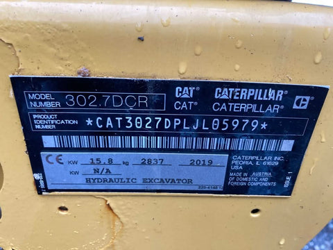 2019 Caterpillar 302.7D CAB Excavator