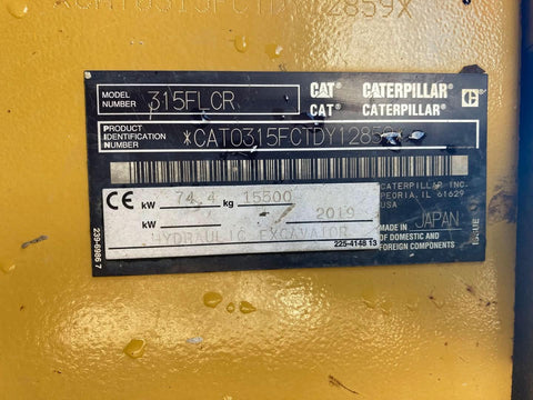 2019 Caterpillar 315FL CR Excavator