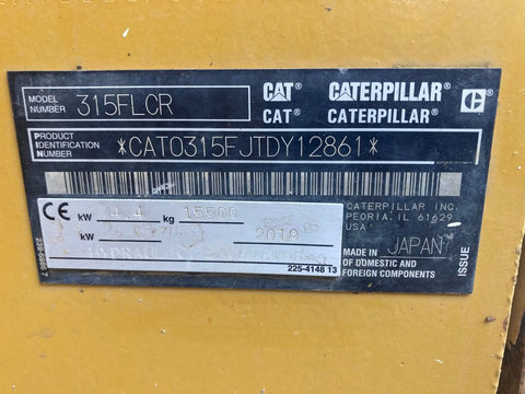 2019 Caterpillar 315FL CR Excavator