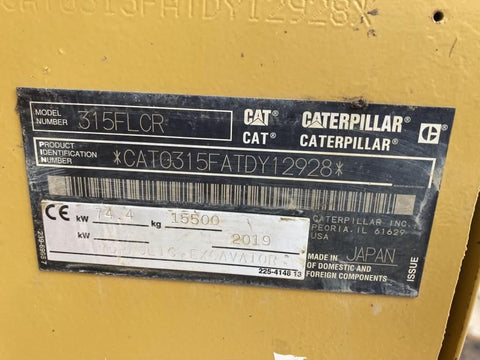 2019 Caterpillar 315FL CR Excavator