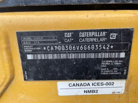 2021 Caterpillar 306-07 Excavator.