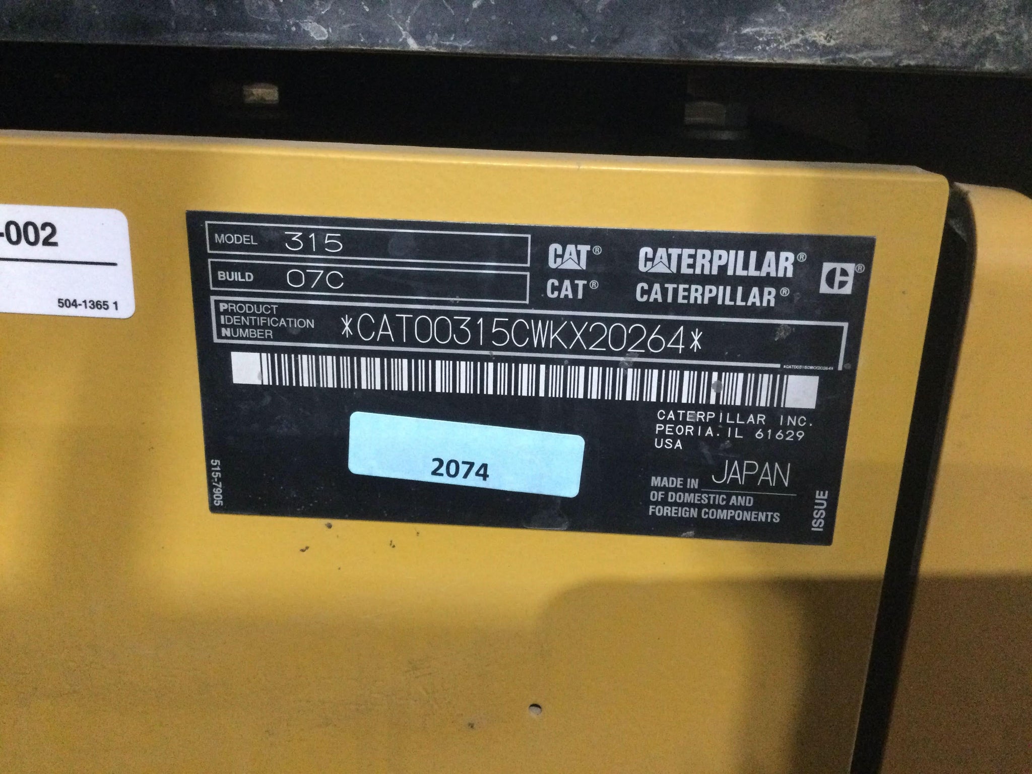 2022 Caterpillar 315 Excavator