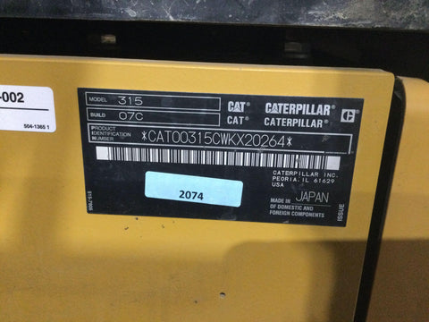 2022 Caterpillar 315 Excavator