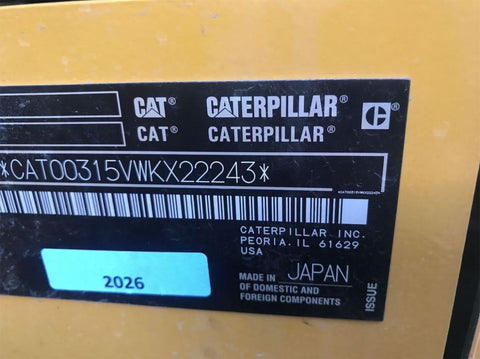 2023 Caterpillar 315-07 Excavator.